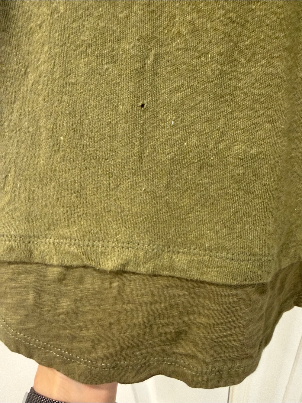 Anthropologie Olive Green Long Sleeve Layered Top - Picture 3 of 4